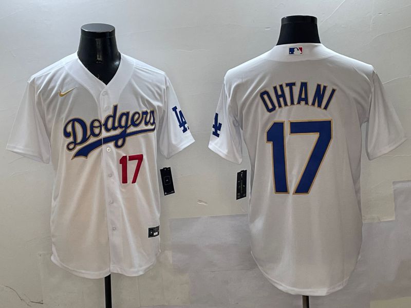 Men Los Angeles Dodgers 17 Ohtani White Blue Game 2025 Nike MLB Jersey style 4027